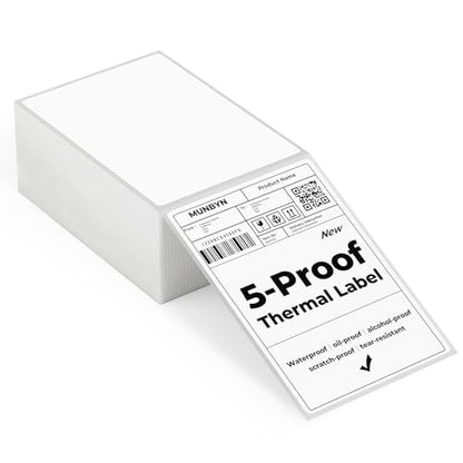 MUNBYN 4"x6" Direct Thermal Shipping Labels for Packages, 380 Sheets/Stack - color: White, size: 4x6*380