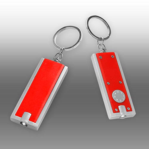 DISCOUNT PROMOS 10 Flashlight Keychains Pack - Rectangle, Plastic - Red - color: Red, size: 10 keychains