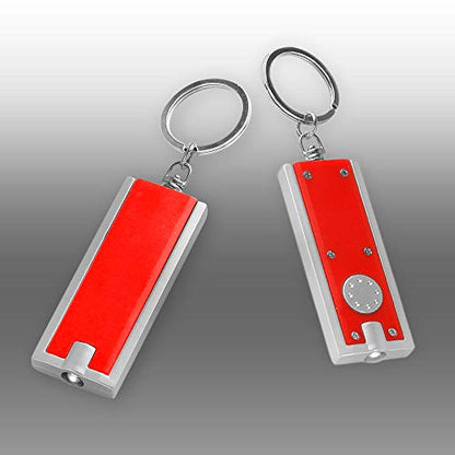 DISCOUNT PROMOS 10 Flashlight Keychains Pack - Rectangle, Plastic - Red - color: Red, size: 10 keychains