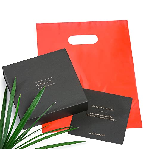 Choice Marts 100 Red Plastic Bags With Handles 9x12 Merchandise Bags - color: Red