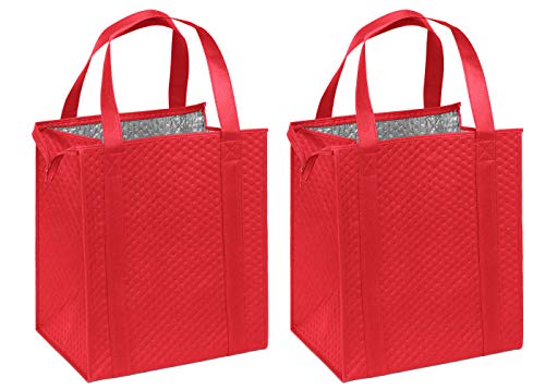 Mediz Hannah Smart Large Capacity Heavy Duty Insulated Shopping Bag - color: Red