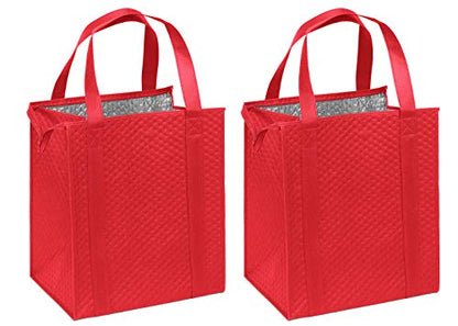 Mediz Hannah Smart Large Capacity Heavy Duty Insulated Shopping Bag - color: Red