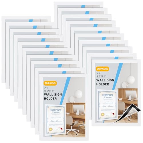20 Pack Magnetic Sign Holder 8 * 11.5 inches with Magnetic Border - color: 20 Pack White, size: 8 x 11.5
