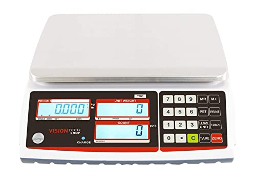 VisionTechShop TVC-60 Counting Scale for Parts and Coins, Lb/Kg Switchable, 60lb Capacity, 0.002lb Readability - size: TVC-60