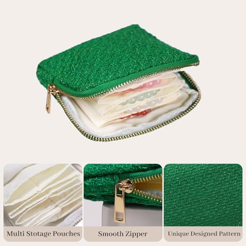 Stratalife Small Travel Jewelry Case, Qulited Storgae Pouch - color: Quilted Green