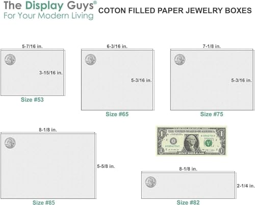 TheDisplayGuys 25 Cardboard Gift Jewelry Boxes w/Paddings #53-5.4x3.9x1 - color: White Matte