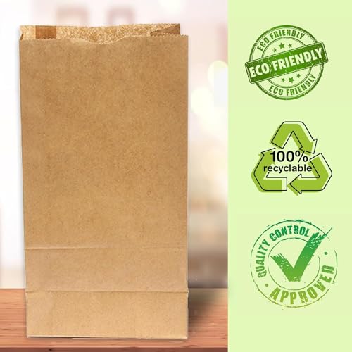 Perfect Stix 4lb Brown Paper Lunch Bags - Disposable, Fold Top Closure, (Pack of 100) - size: Pack of 100ct