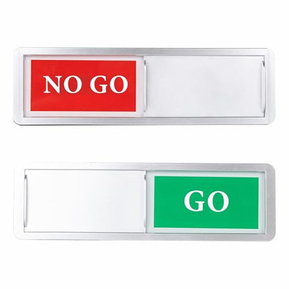 Go No Go Door Sign Indicator for Office, Home, Restroom, Conference Room - color: Silver Go No Go