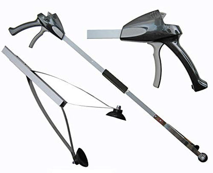 ArcMate EZ Reacher PRO Outdoor Suction Cup Reacher with Locking Grip and Handle with Slip Joint, Indoor Commercial and Outdoor Use, 4.5” Wide Jaw, 8lb. Capacity, Black, 32” (32P-DC-1-FBA) - size: 32" Pro Collapsible