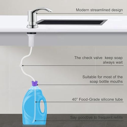 GAGALIFE Kitchen Sink Soap Dispenser - Chrome, G080C-G - color: Chrome, size: with Hose
