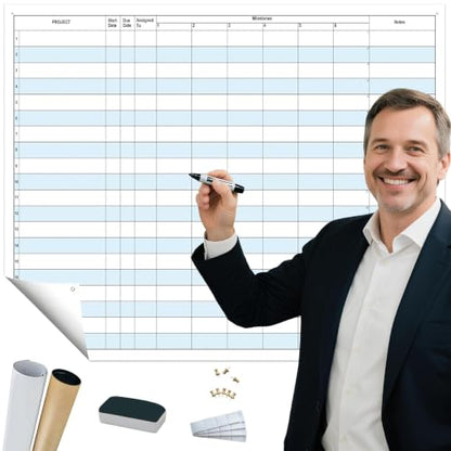 Dry Erase Project Milestones Tracker 24"x36"