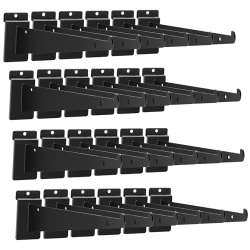 24 Pack Slat Wall Shelf Brackets with Lip, 14" Slatwall Shelf Bracket - size: 14inch-24pcs