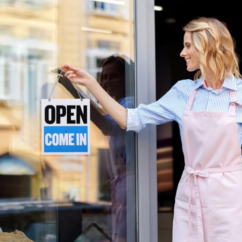 NUOBESTY Sign Double Sided Open/Will Return Sign with Clock Hands,7.4 × 8.6