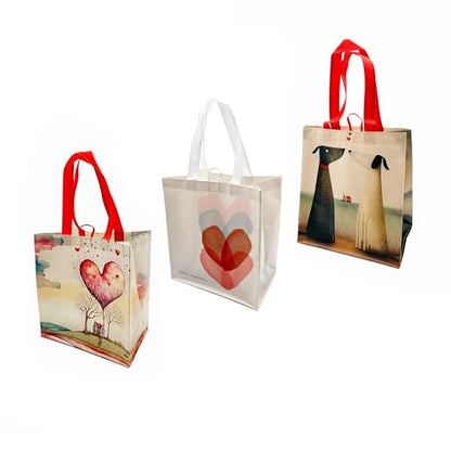 Earthwise Reusable Grocery Bags – Valentine’s Day Gift Totes, Foldable & Water‑Resistant Shopping Bags, Durable Multi‑Use Eco Bags (6 Pack)