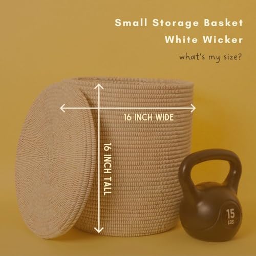 White Bin with Lid, Small Size, 16 Inch Tall, 16 Inch Wide - size: 16" Wide Small