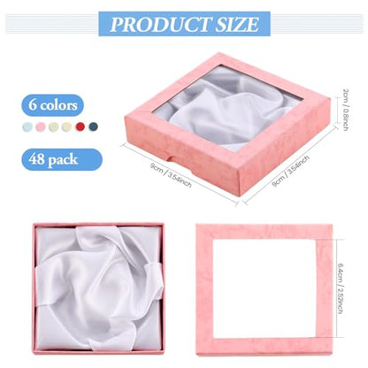Yeaqee 48 Pcs Jewelry Gift Boxes Bulk, 3.5 in Square Cardboard