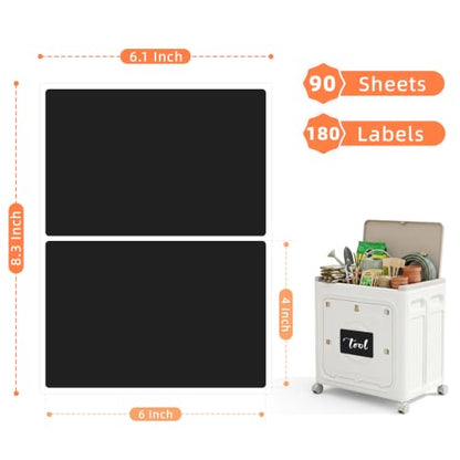 Homrelaxy 180 Pcs 4"x6" Large Labels for Storage Bins, Removable Tote Label - color: Black