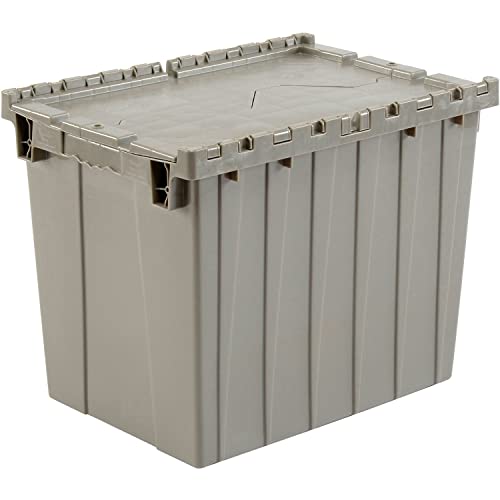 Global Industrial Distribution Container With Hinged Lid, 21-7/8x15-1/4x17-1/4, Gray - color: Gray
