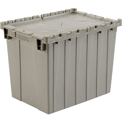 Global Industrial Distribution Container With Hinged Lid, 21-7/8x15-1/4x17-1/4, Gray - color: Gray