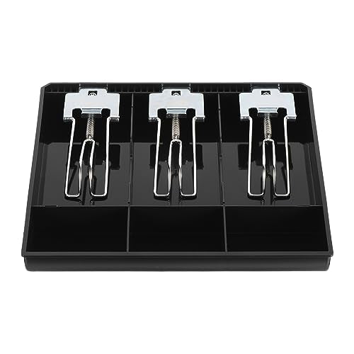PATIKIL Money Tray Cash Register Drawer Insert Tray, Portable Currency Till Replacement Money Storage Box Organizer with Metal Clip, 3 Bill/3 Coin for Small Business Shop Supermarket Hotel