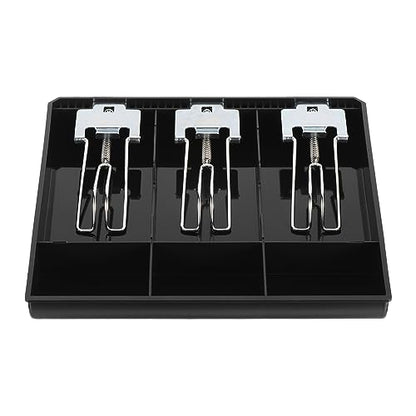 PATIKIL Money Tray Cash Register Drawer Insert Tray, Portable Currency Till Replacement Money Storage Box Organizer with Metal Clip, 3 Bill/3 Coin for Small Business Shop Supermarket Hotel
