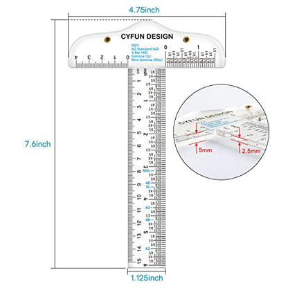 BAOFALI 6 Inches/15cm Acrylic Clear T-Square Ruler, Dual Side Measuring, Transparent, for Crafting, Drafting & General Layout Work - color: T-Square Ruler