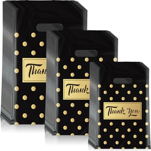 Jeyiour 300 Pcs Thank You Plastic Bags with Handles for business,Polka Dots - style: Polka Dots