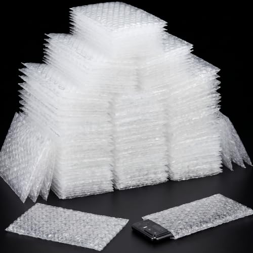 500Pcs Small Bubble Pouches Wrap, 3.15"x4" Clear Bubble Out Bag for Packing - size: 3.15"x4"