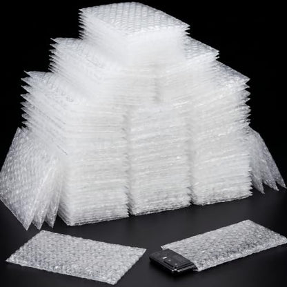 500Pcs Small Bubble Pouches Wrap, 3.15"x4" Clear Bubble Out Bag for Packing - size: 3.15"x4"