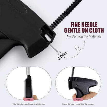 Black Quick Stitch Sewing Gun - Includes 6 Mini Needles and 4000pcs Fasteners (2000 Black & 2000 White) Clothing Stitch Gun Quick Stitchy Sewing Kit - color: Black