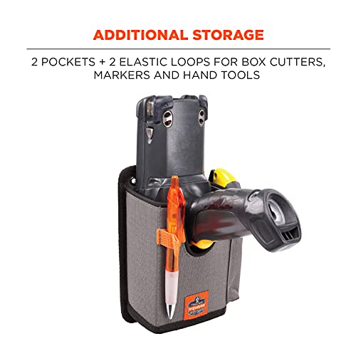 Ergodyne Squids 5543 Barcode Scanner Holder Equipment Mount for Gun Grip Mobile Computers, Handheld Bar Code Scanners, Fastener Straps to Attach to Forklift Gray Small - size: S