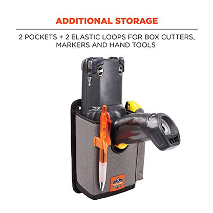 Ergodyne Squids 5543 Barcode Scanner Holder Equipment Mount for Gun Grip Mobile Computers, Handheld Bar Code Scanners, Fastener Straps to Attach to Forklift Gray Small - size: S