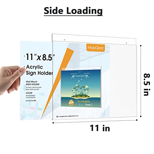 MaxGear Wall Mount Sign Holder, 8.5 x 11 Landscape, 24 Pack - size: 11"x8.5"-24Pack