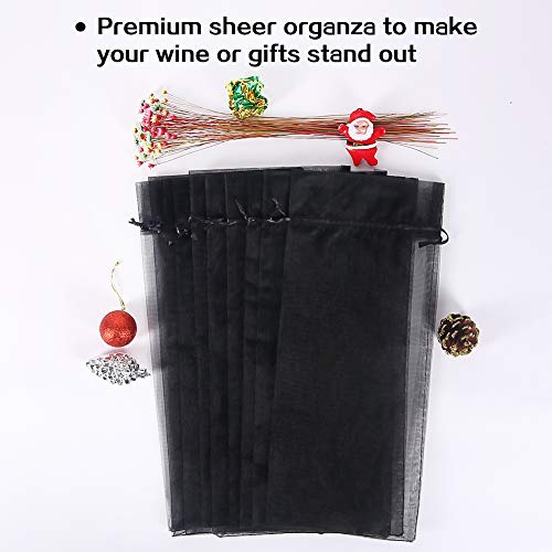 HRX Package 30pcs Mesh Organza Wine Bags for Gift Giving (Black) - color: Black