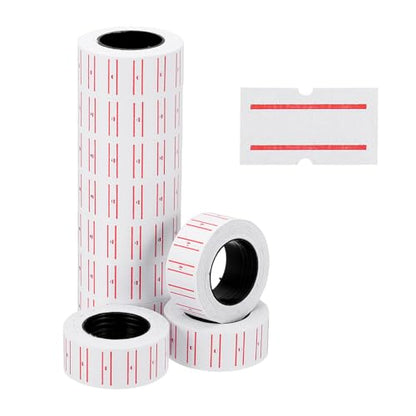 PATIKIL Pricing Labels Price Gun Labels Self-Adhesive 10 Rolls 5000pcs - color: White-red