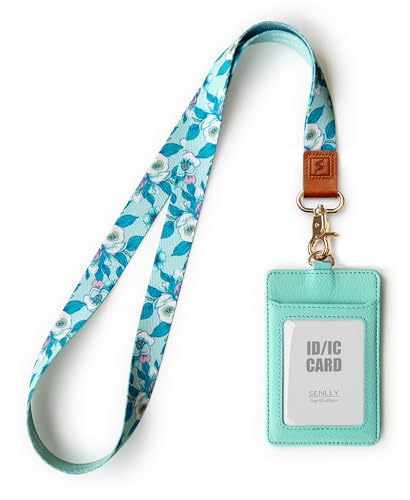 ID Badge Holder Gift with Cute Neck Lanyard Strap, 2 Card Slots and 1 Clear ID Window, for Women and Men - color: N018