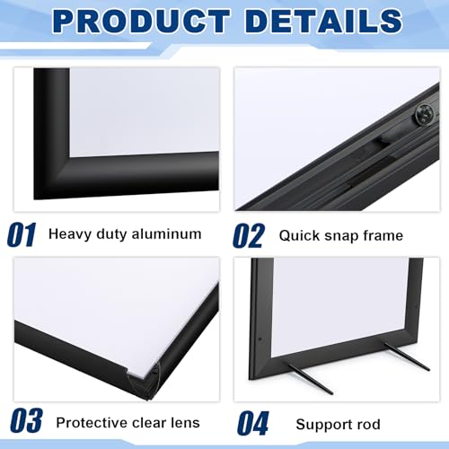 Blulu 2 Pack Aluminum Snap Frame 11 x 17 Inch, Black - color: Black, size: 11 x 17 Inch