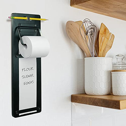 Excello Global Products Wall Mounted Note Paper Dispenser with a 160 Foot roll of Paper Included (Black)