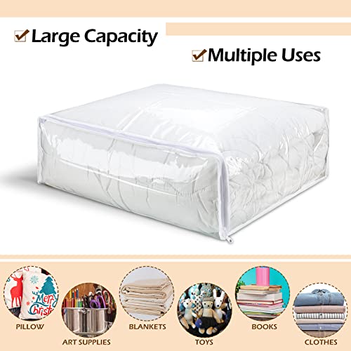 Shappy 6 Packs Clear Plastic Storage Bags with Zipper, 24 x 20 x 11 Inch - size: 24 x 20 x 11 Inch