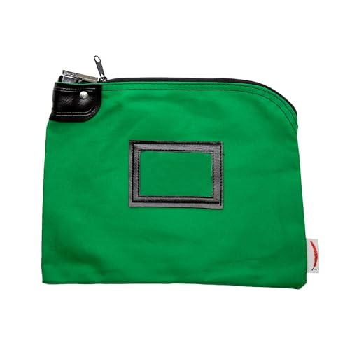 Locking Canvas Cash Bag, Kelly Green, 9 x 12 Inch - color: Kelly Green
