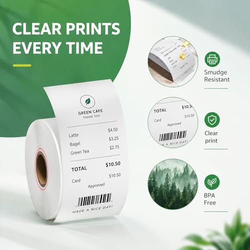 2 1/4" x 50' Thermal Receipt Paper, BPA Free, 50 Rolls for 58mm POS