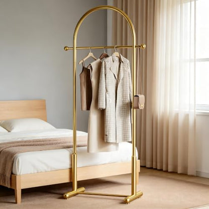 Gold Arch Clothing Rack, Freestanding Metal Garment Rack - color: ‎gold