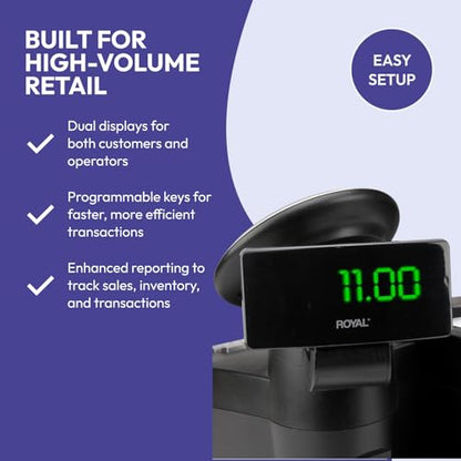 Royal Electronic Cash Register, 7000ML, Advanced POS System for Businesses, Ideal for Retail & Small Businesses (Refurbished) - size: 7000ML