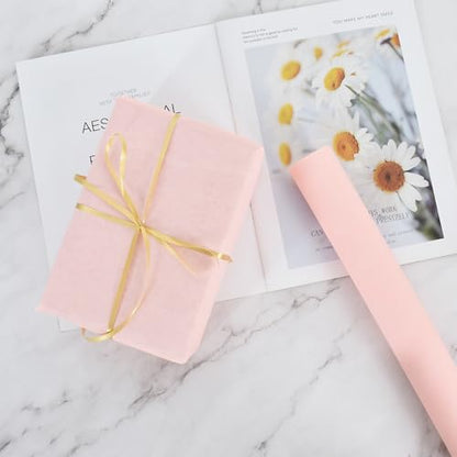 BEISHIDA Peach Pink Gift Wrapping Paper Roll, 15in X 32ft Kraft Bulletin Board Paper Gift Wrap for Christmas Mother's Day Valentine's Day Graduation, Flower Wrap - color: peachpink