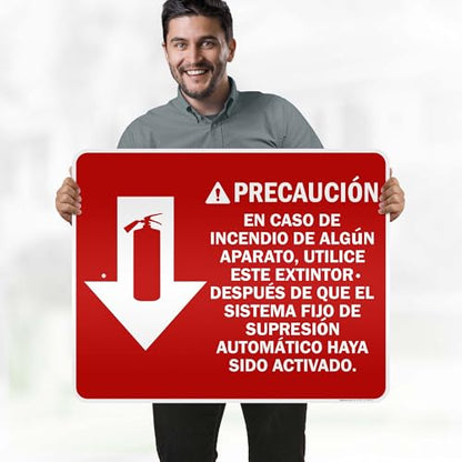 PrecautionIn Case Of Appliance Fire Use This Extinguisher Only Sign, 24x30 Inches, 3M EGP Reflective .080 Aluminum, Fade Resistant, Made in USA by My Sign Center - size: 24x30 Reflective Aluminum