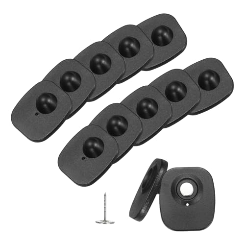 100Pcs Security Hard Tags - Reusable RF 8.2MHz Retail Security Clothes Hard Tags with Pins, Fits Clothing/Shoes/Hats, Black - color: Black