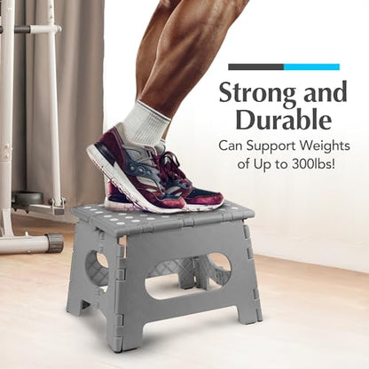 Handy Laundry Folding Step Stool 9 Inch 2-Pack, Grey, Holds 300 lbs - color: Gray, size: 9 Inch 2-Pack