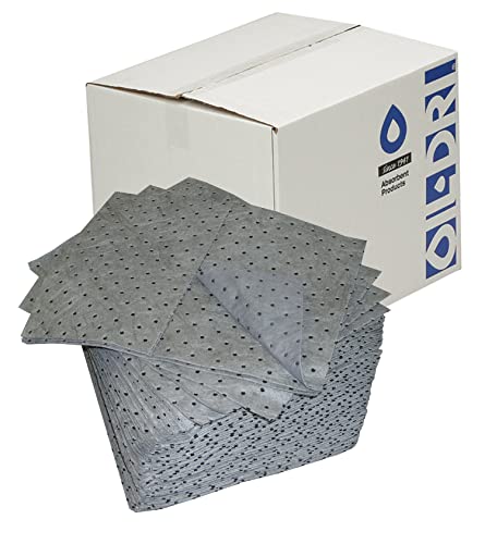 Oil-Dri L90902 15" W x 19" L Universal Heavy Weight Bonded Perforated Pads (100 Mats/Box) - size: 100 Pads/Box, style: Heavy Weight