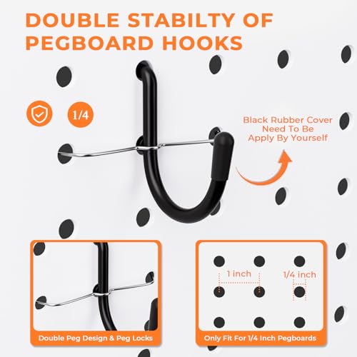 INCLY 220PCS Pegboard Accessories Organizer Kit for 1/4 Inch Pegboard - size: 220PCS