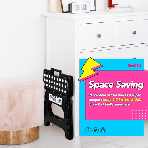 Delxo Folding Step Stool 11 inch 2 Pack,300 Lbs Step Stool for Kids&Adults - color: Black, size: 11 Inch-2 Pack